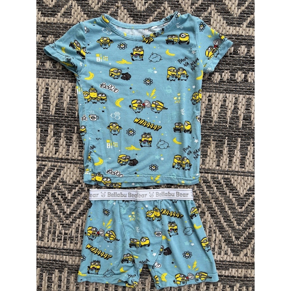 Bellabu Bear Blue 2pc Pajama PJ Sleep Lounge Set Minions Despicable Me 18-24M